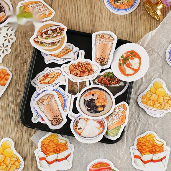 Pack de 46 Stickers Adhesivos Mercado Nocturno - Decorativos DIY para Personalizar