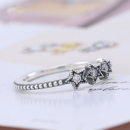 Anillo de Plata 925 Mujer Diseño Estelar con Circones Brillantes - Image 6