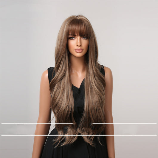 Peluca Larga Ondulada con Flequillo - Cabello Rizado Voluminoso - Image 5