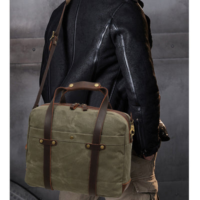 Maletín Vintage de Lona Encerada para Hombre - Image 5