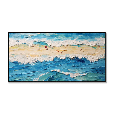 Cuadro Óleo Artesanal Gran Formato - Paisaje Marino con Velero para Sala de Estar - Image 4