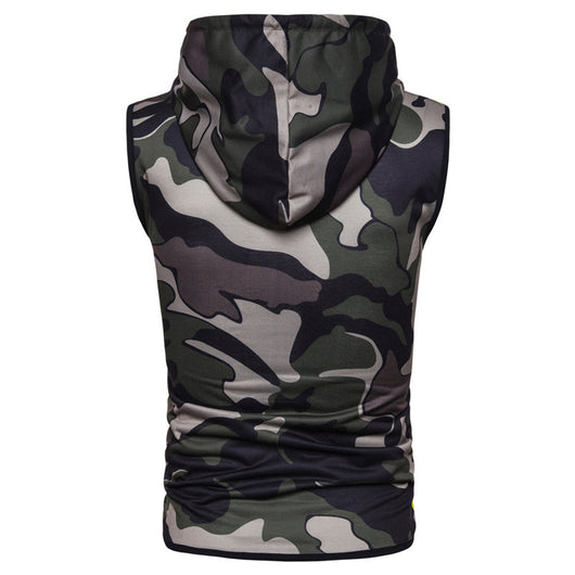 Chaleco Deportivo sin Mangas con Cierre y Estampado Camuflaje - Image 3