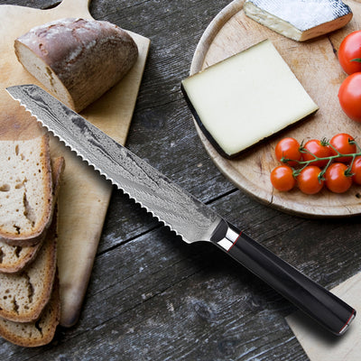 Cuchillo de Pan Damasco Japonés - Acero de Alta Precisión - Image 15
