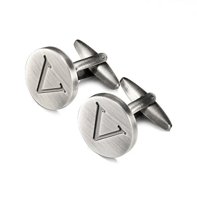 Gemelos de Camisa Francés Letras Plata Antigua para Hombre - Image 11