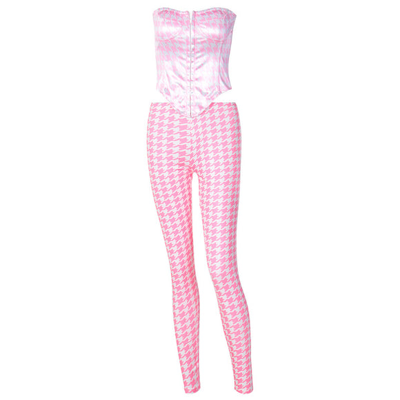 Pantalones Slim Fit con Detalle Floral Pequeño y Cierre de Gancho Oscuro