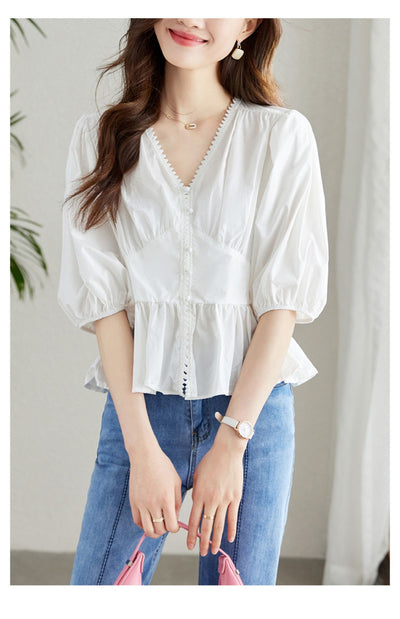 Blusa Fresca de Cuello en V para Mujer - Cómoda y Elegante - Image 18