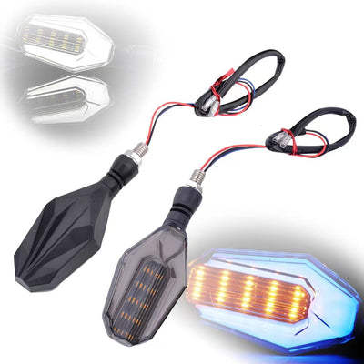 Direccionales LED Bicolor para Moto con Guía de Luz - Image 2