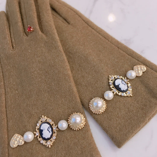 Guantes de Perla con Retrato Antiguo para Mujer - Image 22
