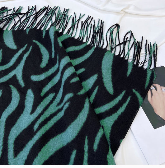 Pashmina Estampada con Rayas y Borlas - Lujo y Calidez - Image 39