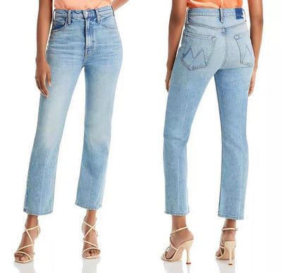 Jeans Skinny Cintura Alta Azul Claro Corte Recto Crop para Mujer - Image 6