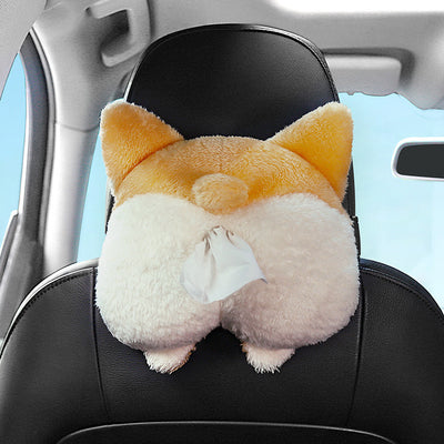 Organizador de Asiento para Auto con Dispensador de Pañuelos y Diseño Peluche - Image 9