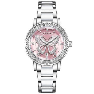 Reloj de Lujo para Mujer con Diamantes y Calendario - Acero Inoxidable - Image 7