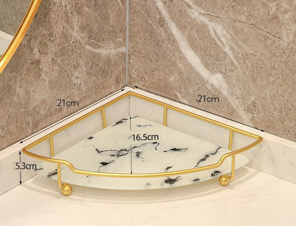 Repisa Triangular de Lujo para Baño - Organizador de Vanidad