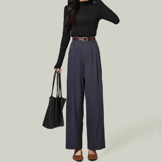 Pantalones Anchos Drapeados Slim para Mujer - Colección Otoño - Image 4