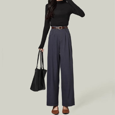 Pantalones Anchos Drapeados Slim para Mujer - Colección Otoño - Image 4