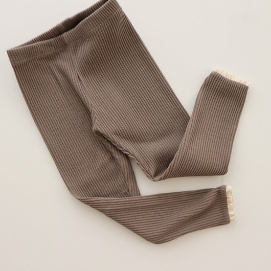 Leggings Elásticos para Niña con Ribete de Encaje - Image 3