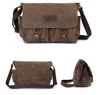 Bolsa Bandolera Vintage de Cuero Crazy Horse Impermeable para Hombre - Image 10