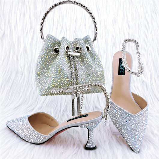 Juego de Bolsas para Zapatos con Sandalia Punta Abierta y Asa de Diamante - Image 6