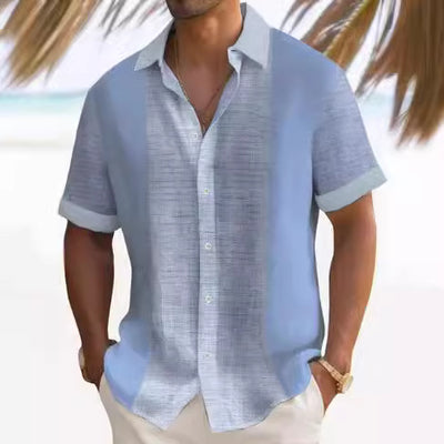 Camisa de Rayas para Hombre - Manga Corta Estilo Playa - Image 3