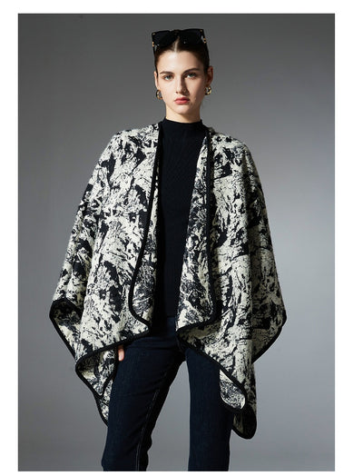 Chal Jacquard de Pelo Artificial Tipo Visón con Pintura China - Primavera, Otoño e Invierno - Image 14