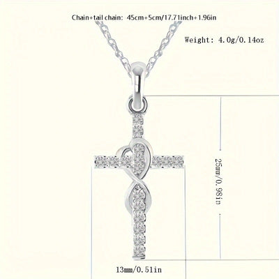Collar con Colgante de Cruz Infinita y Acento de Diamante - Image 31