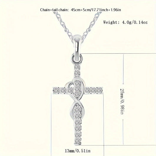 Collar con Colgante de Cruz Infinita y Acento de Diamante - Image 31