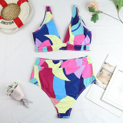 Traje de Baño Dividido Mujer con Estampado Geométrico - Image 8