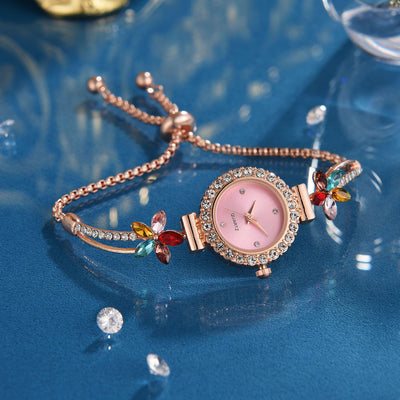Reloj de Mujer con Diamantes Redondo de Moda con Pulsera Ajustable - Image 7