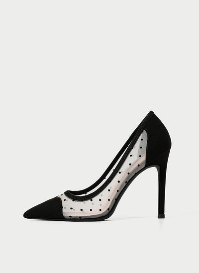 Zapatos de Tacón Medio Punta Fina Transpirables con Lunares Calados - Image 19
