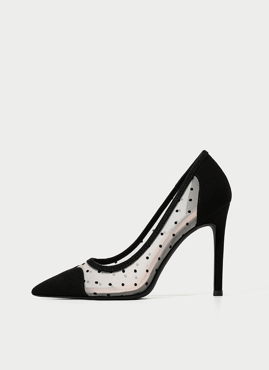 Zapatos de Tacón Medio Punta Fina Transpirables con Lunares Calados - Image 19