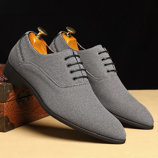Zapatos de Cuero Casual para Hombre - Estilo Denim Negro Elegante - Image 4