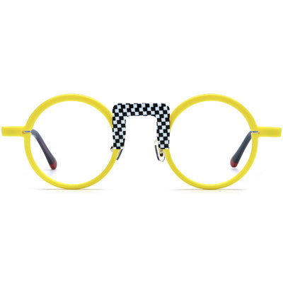 Gafas Redondas Unisex con Marco Mixto Multicolor - Image 4