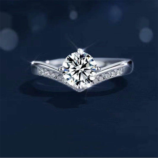 Anillo de Moissanita Princesa Corona 1 Quilate para Mujer