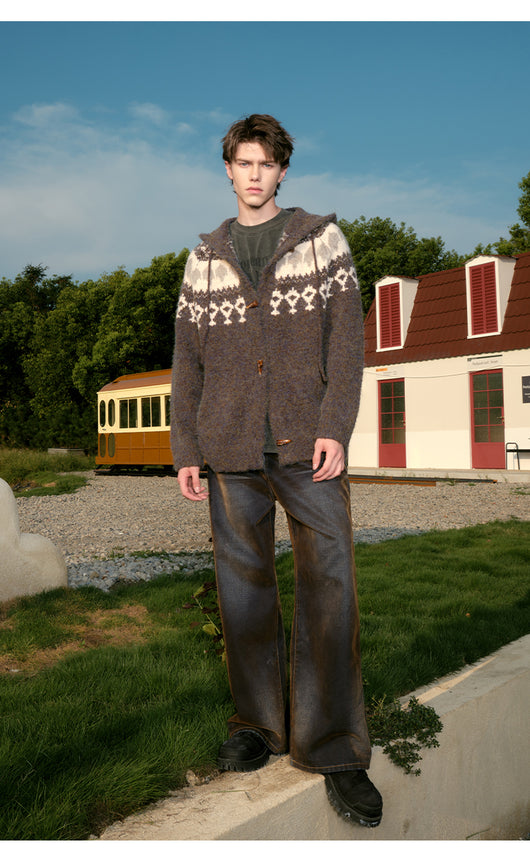 Cardigan Tejido con Capucha para Parejas - Suéter Grueso y Cálido - Image 13