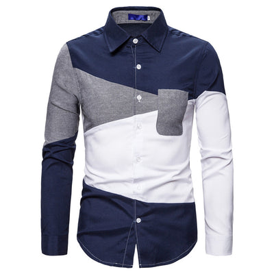Camisa de Bloques de Color para Hombre - Image 7