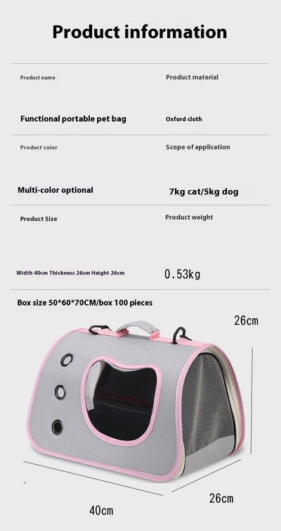 Bolsa Bandolera Transportadora para Mascotas - Gran Capacidad Transpirable - Image 12