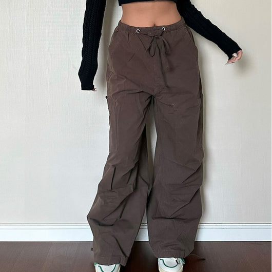 Pantalones Cargo Mujer Bolsillos Sueltos Corte Recto - Image 11
