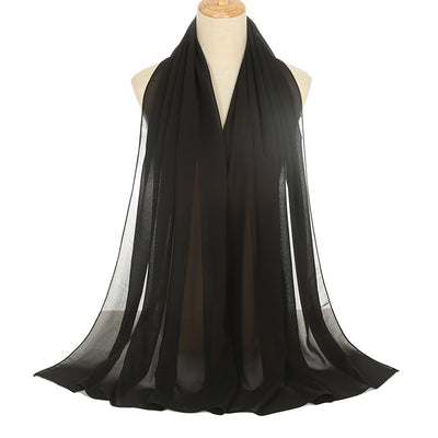 Pañuelo Rectangular de Chiffón Perla para Mujer - Colores Sólidos - Image 25