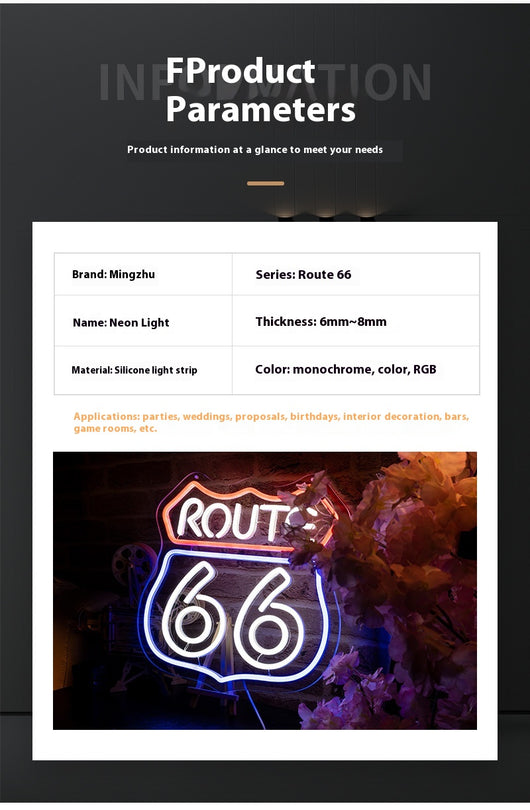 Letrero Neon LED Ruta 66 - Luz Creativa Decorativa - Image 6