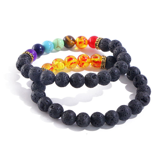 Pulsera de Chakras con Piedra Volcánica Natural para Aromaterapia y Energía Yoga - Image 9