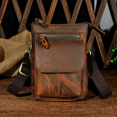 Bolso Bandolera Retro de Cuero - Cinturón Multifuncional Estilo Casual - Image 8