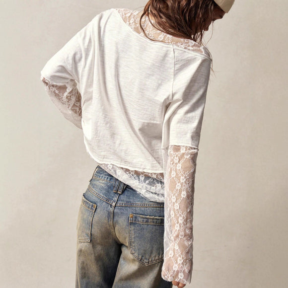 Blusa Elegante de Manga Larga con Escote Diagonal