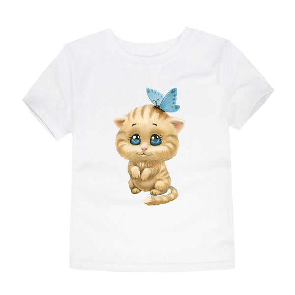 Playera Infantil con Estampado de Animales por Transferencia de Calor