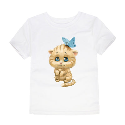 Playera Infantil con Estampado de Animales por Transferencia de Calor
