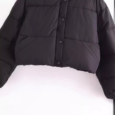 Chaqueta Acolchada Suelta con Cuello Parado - Algodón Premium - Image 4