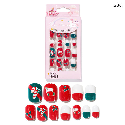 Uñas Postizas Navideñas para Niñas - Set 24 Piezas Listas para Usar - Image 30