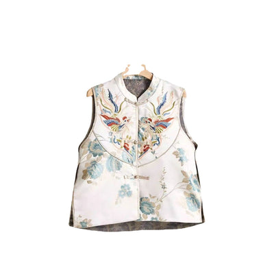 Chaleco Estilo Chino Retro para Mujer con Cuello Tipo Smoking y Cierre de Botones - Image 5