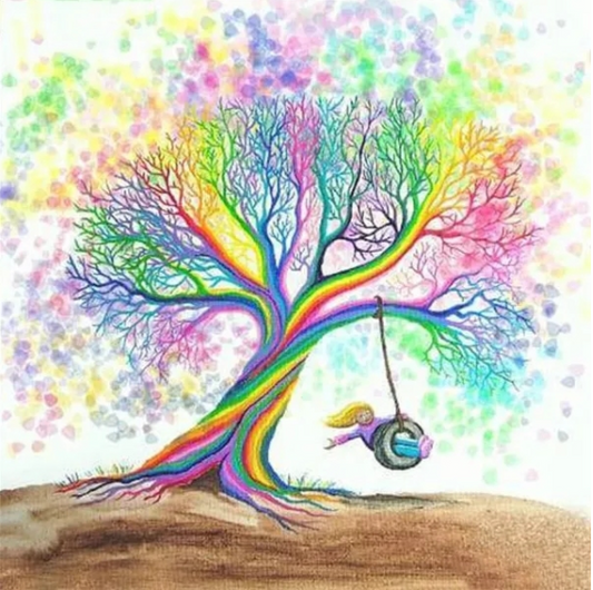 Cuadro Diamante Árbol - Pintura Bordada DIY Cuadrada y Redonda - Image 2