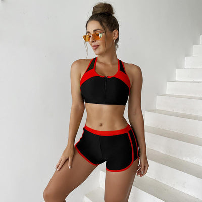 Bikini de Dos Tonos con Costuras Contrastantes - Image 23