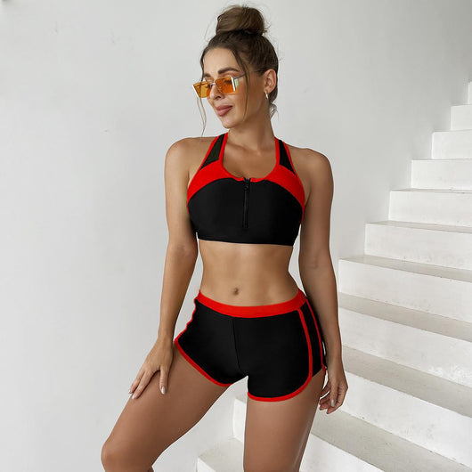 Bikini de Dos Tonos con Costuras Contrastantes - Image 23